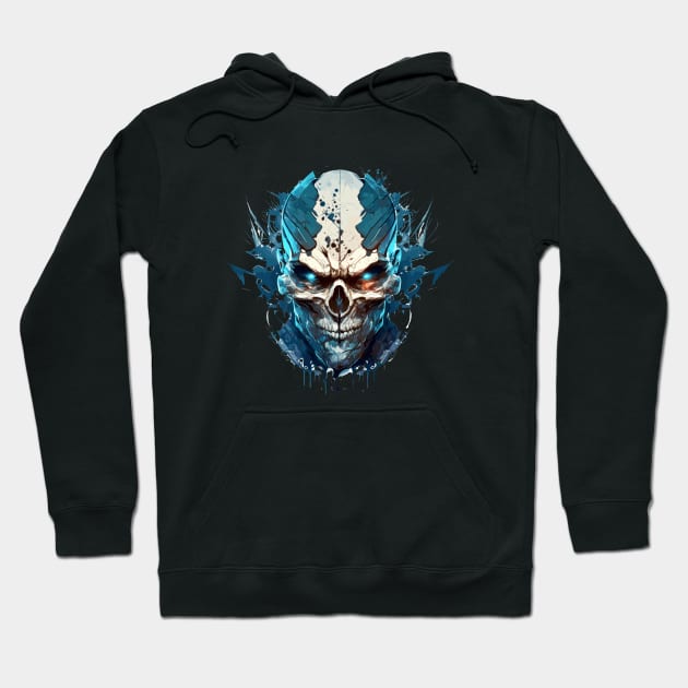 Skull Wild Life Painting Dark Character Spirit Hoodie by Cubebox